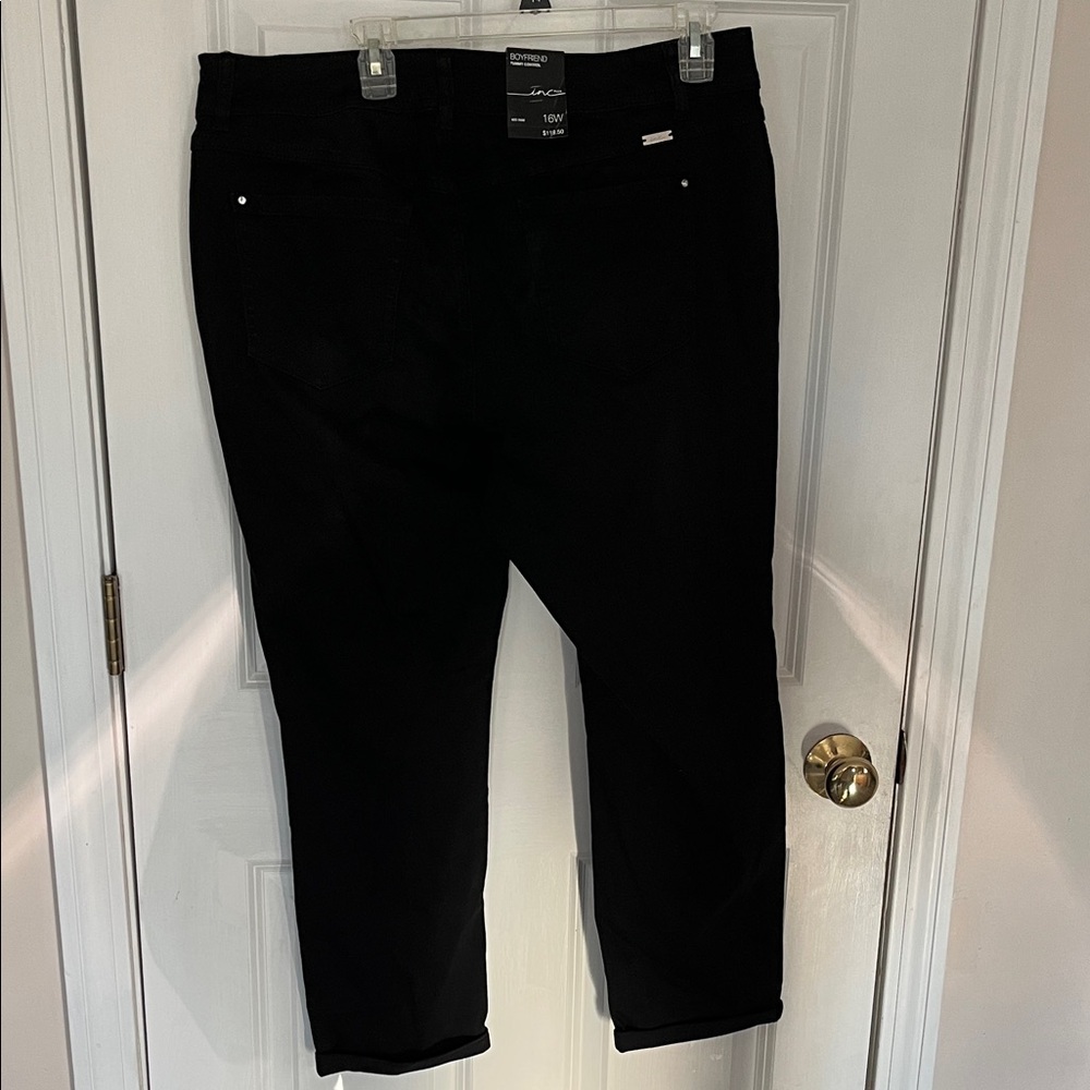 INC International Concepts Black Boyfriend Pants - Picture 3 of 9